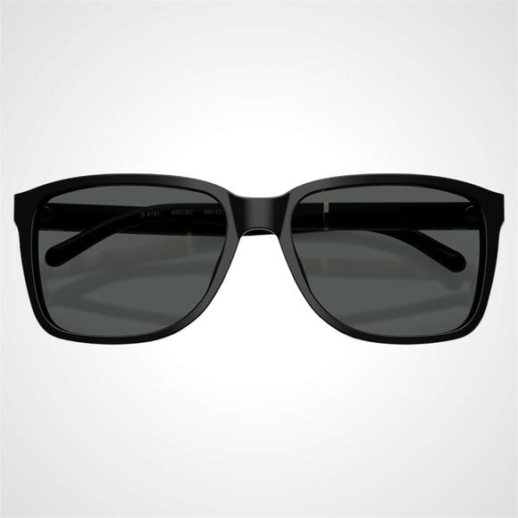 New Burberry Sunglasses Black Solid Square Frame Brown Check Arms 58mm - Picture 3 of 10